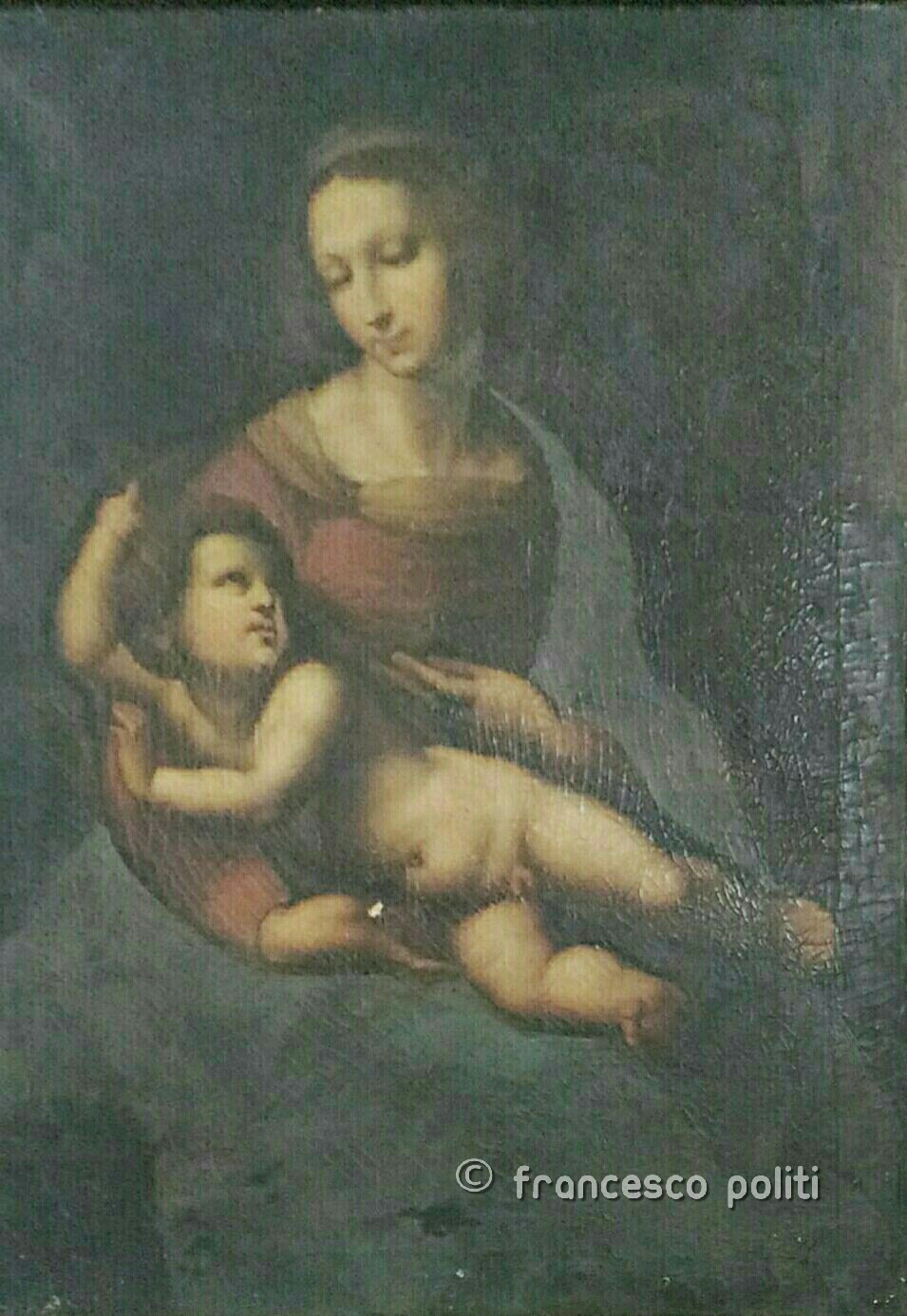 Madonna con bambino sacra famiglia cittanova copia della Madonna Bridgewater di Raffaello Sanzio