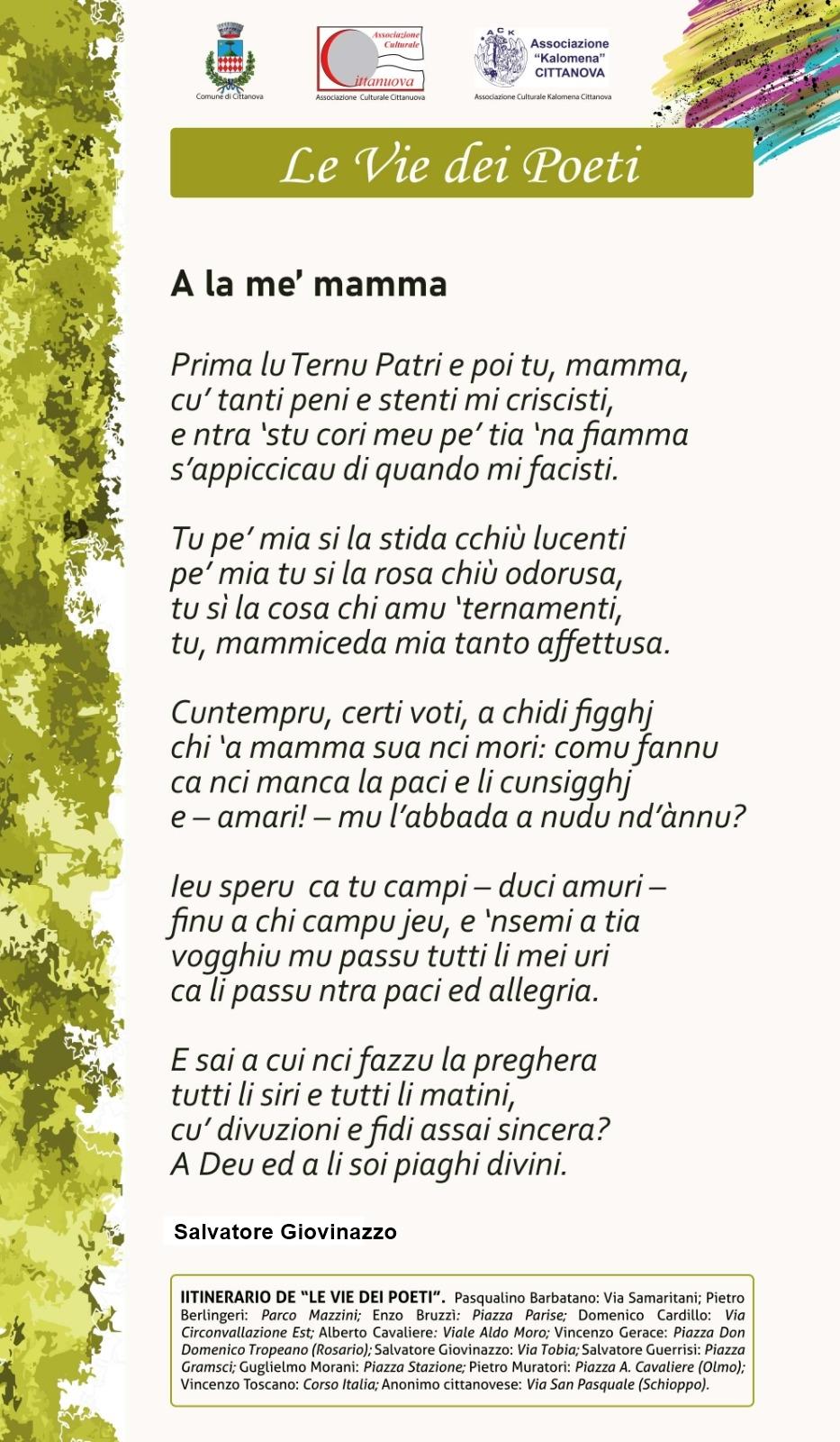 Salvatore Giovinazzo poesia